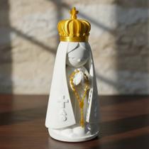 Santinha Nossa Senhora Aparecida Coroa Dourada Decorativa