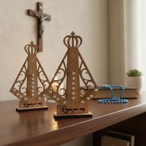 Santinha Nossa senhora aparecida Kit Lembrancinha Totem Batizado Casamento crisma com Strass