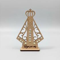 Santinha Nossa senhora aparecida Kit Lembrancinha Totem Batizado Casamento crisma com Strass