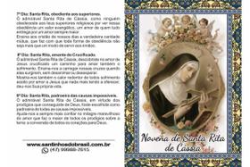 Santinhos Novena Santa Rita de Cássia - 10x14 cm Santinhos Novena Santa Rita de Cássia - 10x14 cm