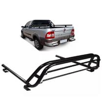 Santo Antonio Duplo Fiat Strada Até 2013 Cabine Simples com Corrimão Preto Santo Antonio Duplo Fiat Strada Até 2013 Cabine Simples com Corrimão Preto