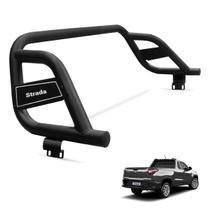 Santo Antônio Strada 2021 a 2025 Cabine Simples Modelo Original Tubolar 2" com Braço e Capa Preto Aço