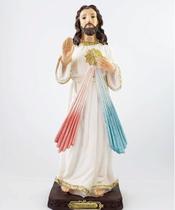 Santo Imagem Jesus Misericordioso Estatua Em Resina De 30cm