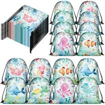 Sanwuta, 18 peças de sacolas Ocean Drawstring, 30 x 25 cm, lembrancinha