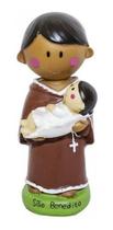 São Benedito Desenho Infantil Em Resina 14 Cm São Benedito Desenho Infantil Em Resina 14 Cm