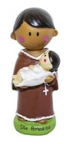 São Benedito Desenho Infantil Em Resina 14 Cm São Benedito Desenho Infantil Em Resina 14 Cm