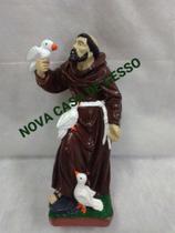 São Francisco com pássaro na mão,joelho e pé 19cm