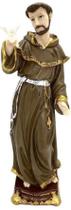 São Francisco Com Pombo Na Mão Escultura Em Resina 29 Cm São Francisco Com Pombo Na Mão Escultura Em Resina 29 Cm