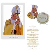 São João Paulo II: 10 kits de botton com cartão de oração