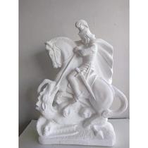 São Jorge 50 cm gesso Cru Para Perolar pintar e ornamentação São Jorge 50 cm gesso Cru Para Perolar pintar e ornamentação