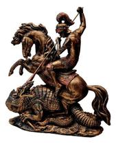 São Jorge Estátua Proteção Decoração Resina Top 30cm Lindo ! Cor Ouro Plus São Jorge Estátua Proteção Decoração Resina Top 30cm Lindo ! Cor Ouro Plus