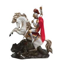 São Jorge no Cavalo e Dragão imagem Ogum estátua resina 30 cm São Jorge no Cavalo e Dragão imagem Ogum estátua resina 30 cm