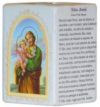 São Jose Candelabro Porta Velas Cerâmica.