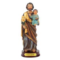 São José com Menino Jesus 14cm de Resina