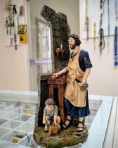 São José Operário na Carpintaria com Jesus Menino 25 cm
