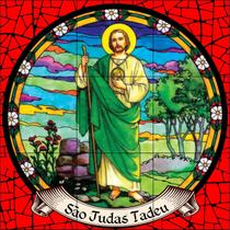 São Judas Tadeu Estilo Vitral 60x60cm - 100% Azulejo