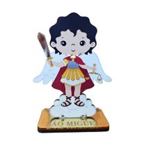 São Miguel Arcanjo - Enfeite de Mesa - Acrílico Espelhado Decorativo Dourado