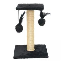São Pet Arranhador Plataforma Quadrada Cor Preto Gatos