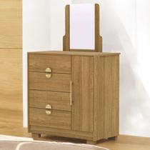 Saparteira Cômoda 4 Gavetas Espelho Filipinas Nature