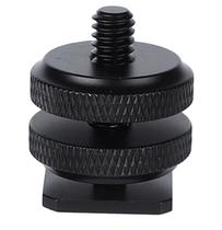 Sapata Adpatador Flash Microfone Iluminador Duas Travas 1/4