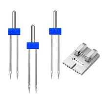 Sapata Calcador De Nervuras + Agulhas Duplas 3 Unidades Sapata Calcador De Nervuras + Agulhas Duplas 3 Unidades