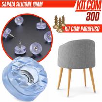 Sapata de Silicone 18mm Kit 100 a 300 Com Arruela Protetora Reforçada Móveis Com Parafusos