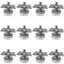 Sapata Pé Nivelador Reg 5/12 Rosca 8mm Kit 12un Para Móveis
