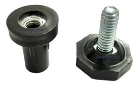 Sapata Pé Para Móveis Nivelador 1/4 C/ Bucha Rosca 100 Un.