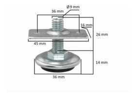 Sapata Regulavel P/móveis 3/8 C/chapa Fixação 200 Unidades