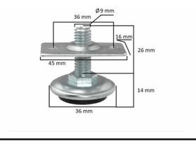 Sapata Regulavel P/móveis 3/8 C/chapa Fixação 24 Unidades Sapata Regulavel P/móveis 3/8 C/chapa Fixação 24 Unidades