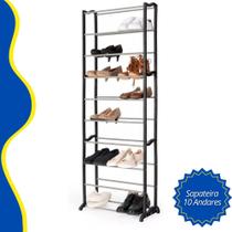 Sapateira 10 Andares em Metal Preto NO2PROBLEMS Organização Resistência e Design Compacto
