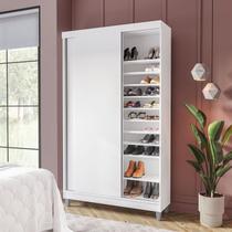 Sapateira 2 Portas de Correr e 20 Prateleiras com Diferentes Níveis Diamante Yescasa Branco