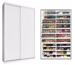 Sapateira 2 Portas De Correr Sem Espelho Com Luz Led Diamante