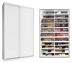 Sapateira 2 Portas De Correr Sem Espelho Com Luz Led Diamante