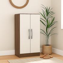 Sapateira 2 Portas e 3 Prateleiras Monaco Marrom/Castanho/Off White