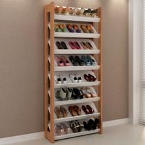 Sapateira 8 Prateleiras Amêndoa/Branco Az1006 - Tecno Mobili Sapateira 8 Prateleiras Amêndoa/Branco Az1006 - Tecno Mobili