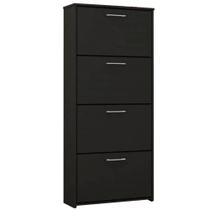 Sapateira Anne 4 Portas Multiuso Cor Preto