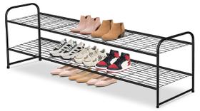 Sapateira AOODA Long de 2 camadas, empilhável em metal, 18 pares, preta Sapateira AOODA Long de 2 camadas, empilhável em metal, 18 pares, preta