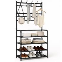Sapateira Arara Cabideira Com Ganchos Chapéu Bone Sapatos 12 Pares Roupas Organizador Estante Rack Com Ganchos Quarto Shokki - Sapateira Arara Cabideira Com Ganchos Chapéu Bone Sapatos 12 Pares Roupas Organizador Estante Rack Com Ganchos Quarto Shokki -