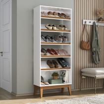 Sapateira Armário Livreiro Estante Painel Expositor Closet Sapatos Quarto Julienne Retrô Branco