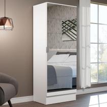 Sapateira Armário Multiúso 1 Porta com Espelhos Branco Madesa Isis