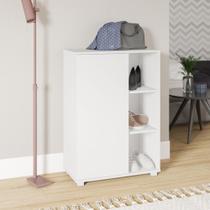 Sapateira Armário Multiuso Baixo Organizador 10 Pares Área de Serviço Sala 1 Porta 3 Nichos Branco Sapateira Armário Multiuso Baixo Organizador 10 Pares Área de Serviço Sala 1 Porta 3 Nichos Branco