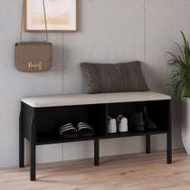 Sapateira Banco Ártemis Estofada 93cm Pé Madeira Boho Móvel na Caixa Sapateira Banco Ártemis Estofada 93cm Pé Madeira Boho Móvel na Caixa