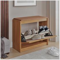 Sapateira Banco de Madeira Almofadado material sintético Porta Palinha Rattan Basculante Plenitude Sapateira Banco de Madeira Almofadado material sintético Porta Palinha Rattan Basculante Plenitude