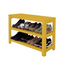 Sapateira Banco De Piso Para Closets E Quartos 8 Pares Sapatos Amarelo Laca Sapateira Banco De Piso Para Closets E Quartos 8 Pares Sapatos Amarelo Laca