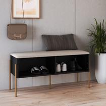 Sapateira Banco Estofada 93cm Pé Metal Oslo Sapateira Banco Estofada 93cm Pé Metal Oslo
