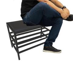 Sapateira Banco Estofado Hall De Entrada Estilo Industrial