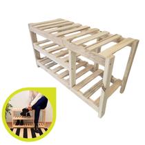 Sapateira Banco Multiuso De Madeira Suporta 40 Kg 4 Partes