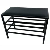 Sapateira Banco Organizador de Sapatos Metal 2 Prateleiras Multiuso Para Hall de Entrada