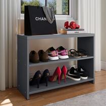 Sapateira Banco Organizadora de Calçados para Quarto Closet Hall de Entrada Banquinho Safira - Cinza